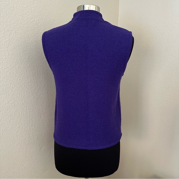 Vintage Pendleton 100% Virgin Wool Purple Knit Vest with Mandarin Collar Size S - Picture 9 of 13
